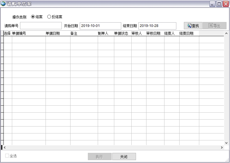 請購單結案